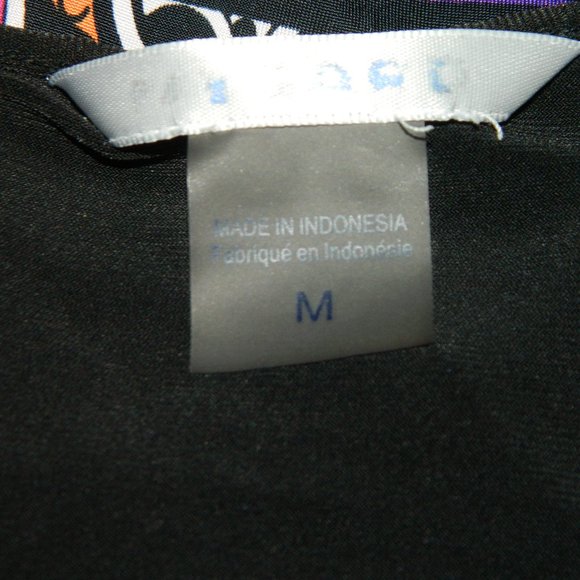 2 for/$25 Nygard Paisley Clown Face Shark bit Flutter Hem V Neck Tunic Size M - Picture 7 of 8